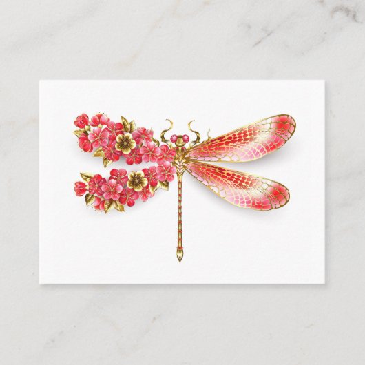 Blume Dragonfly mit Schmucksakura Platzkarte (Vorderseite)