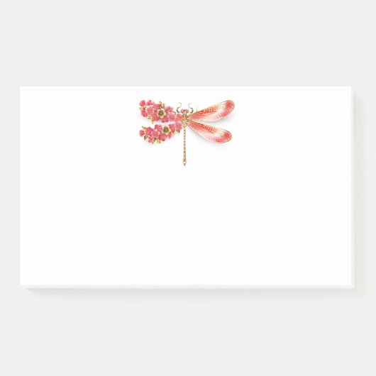 Blume Dragonfly mit Schmucksakura Post-it Klebezettel (Vorderseite)