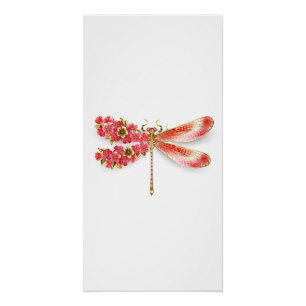 Blume Dragonfly mit Schmucksakura Poster