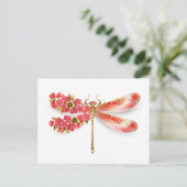 Blume Dragonfly mit Schmucksakura Postkarte (Stehend Vorderseite)