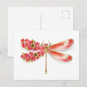 Blume Dragonfly mit Schmucksakura Postkarte (Vorne/Hinten)
