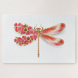 Blume Dragonfly mit Schmucksakura Puzzle