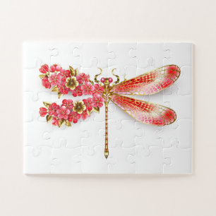 Blume Dragonfly mit Schmucksakura Puzzle