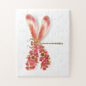 Blume Dragonfly mit Schmucksakura Puzzle (Vertikal)