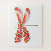 Blume Dragonfly mit Schmucksakura Puzzle (Vertikal)