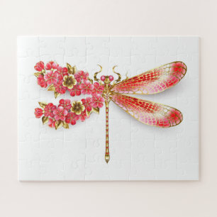 Blume Dragonfly mit Schmucksakura Puzzle