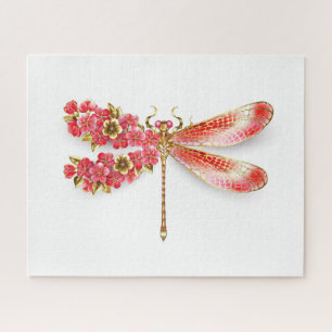 Blume Dragonfly mit Schmucksakura Puzzle
