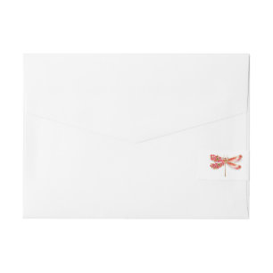 Blume Dragonfly mit Schmucksakura Rundum-Adressaufkleber