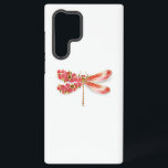 Blume Dragonfly mit Schmucksakura Samsung Galaxy Hülle<br><div class="desc">Künstlich gezeichnet,  Gold,  Schmuck mit Rot-Drachenfliege und Flügel mit Rot,  Blüte,  Schmuck japanische Kirsche auf weißem Hintergrund. Golddrachenfliege.</div>