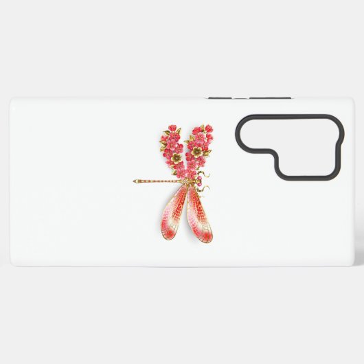 Blume Dragonfly mit Schmucksakura Samsung Galaxy Hülle (Rückseite (Horizontal))