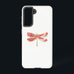 Blume Dragonfly mit Schmucksakura Samsung Galaxy Hülle<br><div class="desc">Künstlich gezeichnet,  Gold,  Schmuck mit Rot-Drachenfliege und Flügel mit Rot,  Blüte,  Schmuck japanische Kirsche auf weißem Hintergrund. Golddrachenfliege.</div>