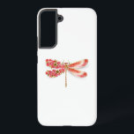 Blume Dragonfly mit Schmucksakura Samsung Galaxy Hülle<br><div class="desc">Künstlich gezeichnet,  Gold,  Schmuck mit Rot-Drachenfliege und Flügel mit Rot,  Blüte,  Schmuck japanische Kirsche auf weißem Hintergrund. Golddrachenfliege.</div>