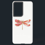 Blume Dragonfly mit Schmucksakura Samsung Galaxy Hülle<br><div class="desc">Künstlich gezeichnet,  Gold,  Schmuck mit Rot-Drachenfliege und Flügel mit Rot,  Blüte,  Schmuck japanische Kirsche auf weißem Hintergrund. Golddrachenfliege.</div>