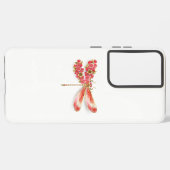 Blume Dragonfly mit Schmucksakura Samsung Galaxy Hülle (Linke Seite)