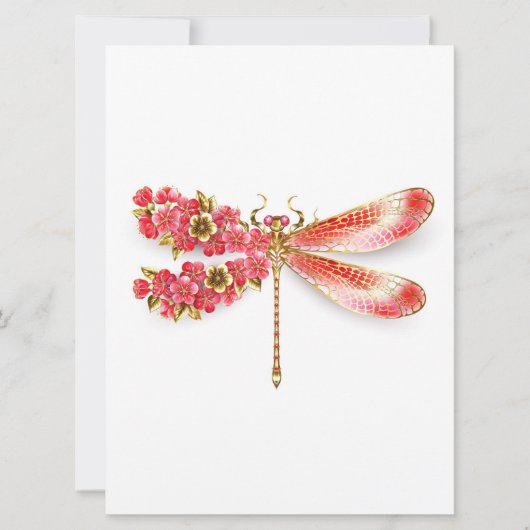 Blume Dragonfly mit Schmucksakura Save The Date (Vorderseite)