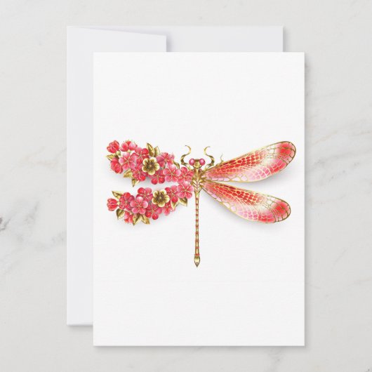 Blume Dragonfly mit Schmucksakura Save The Date (Vorderseite)
