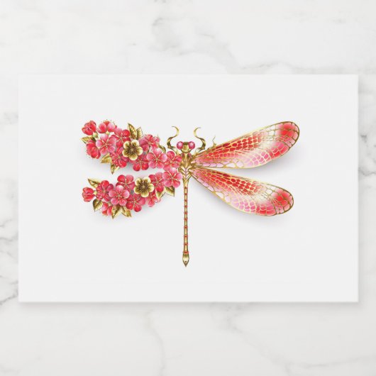 Blume Dragonfly mit Schmucksakura Schaumweinetikett (Einzelnes Label)