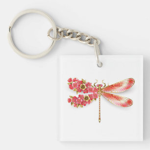 Blume Dragonfly mit Schmucksakura Schlüsselanhänger