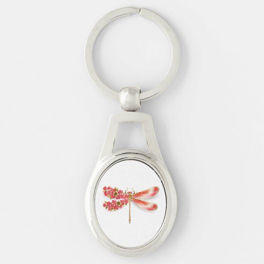 Blume Dragonfly mit Schmucksakura Schlüsselanhänger (Vorderseite)