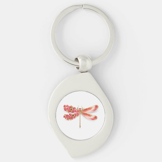 Blume Dragonfly mit Schmucksakura Schlüsselanhänger (Vorderseite)