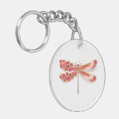 Blume Dragonfly mit Schmucksakura Schlüsselanhänger (Vorderseite links)