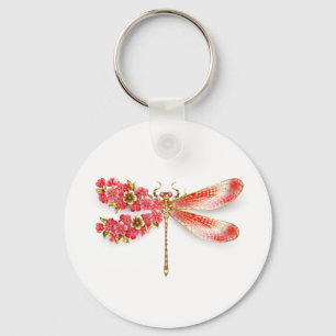 Blume Dragonfly mit Schmucksakura Schlüsselanhänger