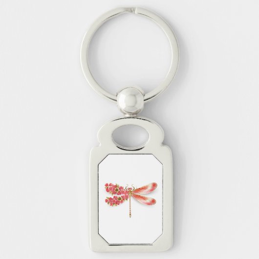 Blume Dragonfly mit Schmucksakura Schlüsselanhänger (Vorderseite)
