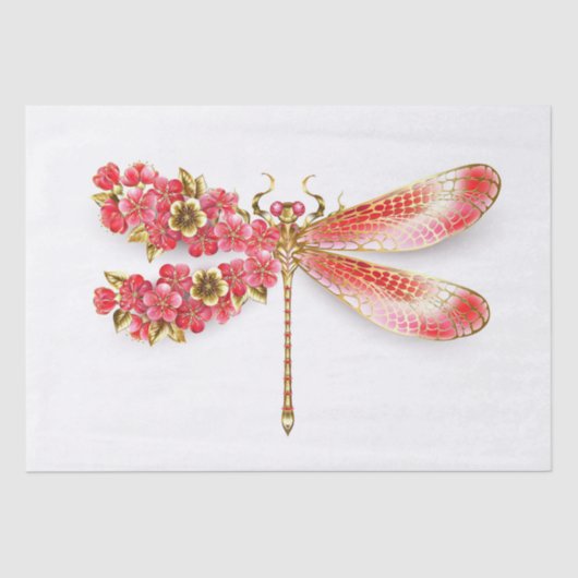 Blume Dragonfly mit Schmucksakura Seidenpapier (Vorderseite)