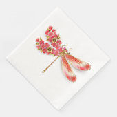 Blume Dragonfly mit Schmucksakura Serviette (Ecke)