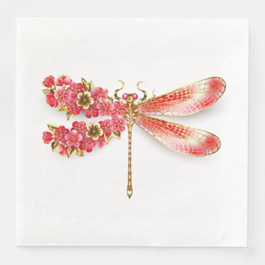 Blume Dragonfly mit Schmucksakura Serviette (Vorderseite)