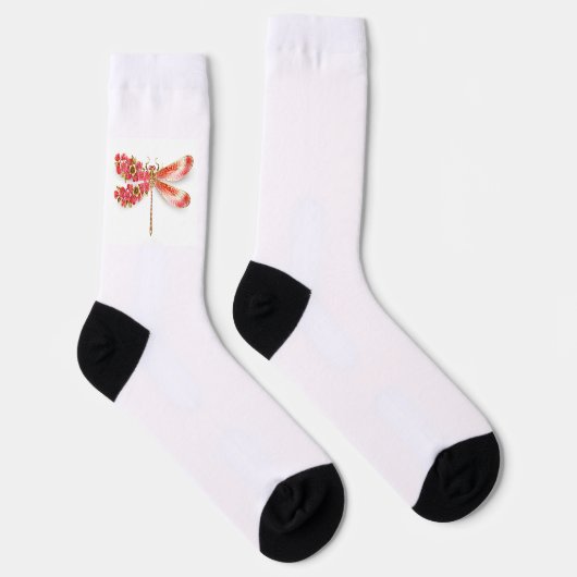 Blume Dragonfly mit Schmucksakura Socken (Rechts)