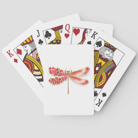 Blume Dragonfly mit Schmucksakura Spielkarten (Rückseite)