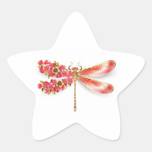 Blume Dragonfly mit Schmucksakura Stern-Aufkleber