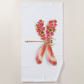 Blume Dragonfly mit Schmucksakura Strandtuch (Vorderseite)