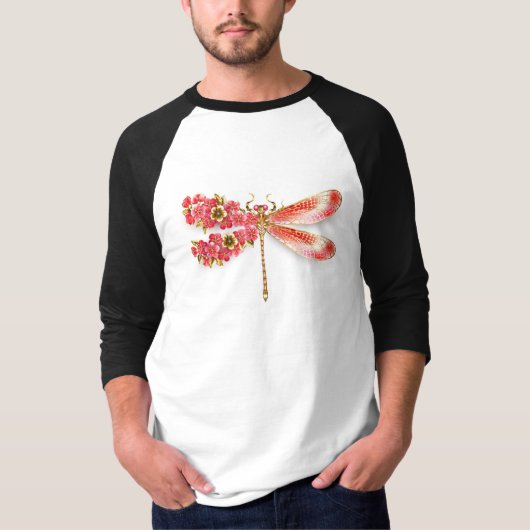 Blume Dragonfly mit Schmucksakura T-Shirt (Vorderseite)