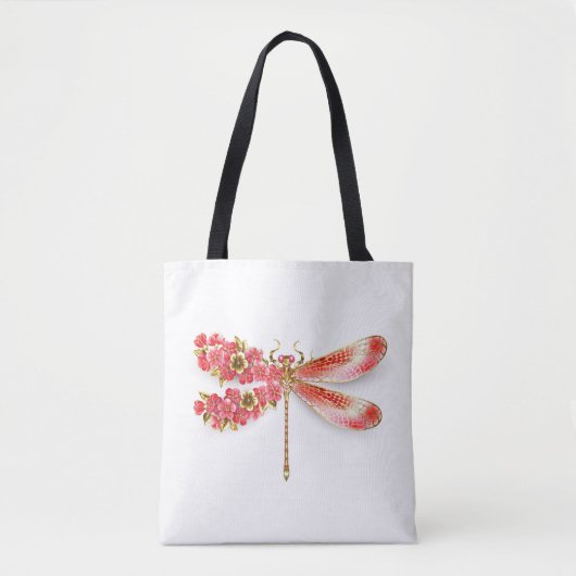Blume Dragonfly mit Schmucksakura Tasche (Vorderseite)