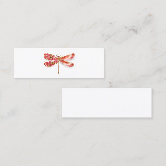 Blume Dragonfly mit Schmucksakura Telefonnummerkarte (Vorne/Hinten)