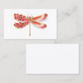 Blume Dragonfly mit Schmucksakura Telefonnummerkarte (Vorne/Hinten)