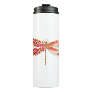 Blume Dragonfly mit Schmucksakura Thermosbecher