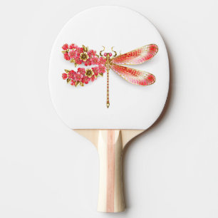 Blume Dragonfly mit Schmucksakura Tischtennis Schläger