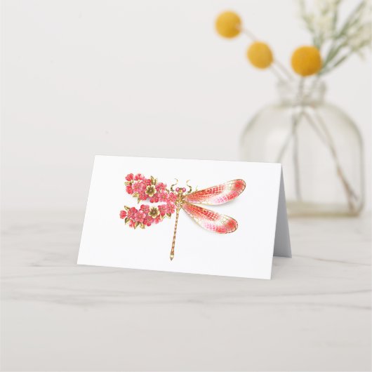 Blume Dragonfly mit Schmucksakura Treuekarte (Vorderseite)