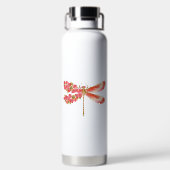 Blume Dragonfly mit Schmucksakura Trinkflasche (Rückseite)