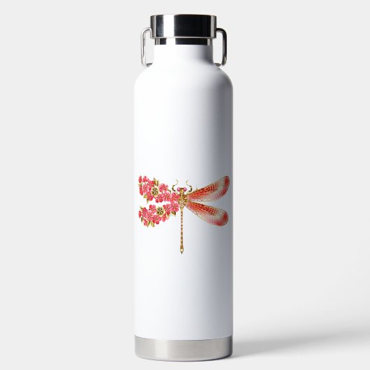 Blume Dragonfly mit Schmucksakura Trinkflasche (Vorderseite)