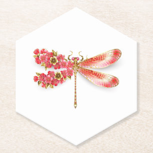 Blume Dragonfly mit Schmucksakura Untersetzer