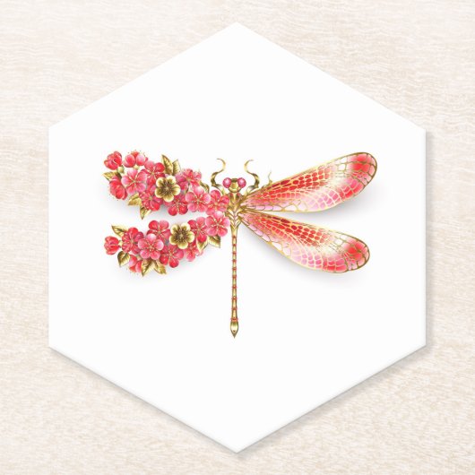 Blume Dragonfly mit Schmucksakura Untersetzer (Vorderseite)