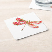 Blume Dragonfly mit Schmucksakura Untersetzer (angewinkelt)