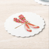 Blume Dragonfly mit Schmucksakura Untersetzer (angewinkelt)