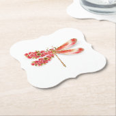 Blume Dragonfly mit Schmucksakura Untersetzer (angewinkelt)