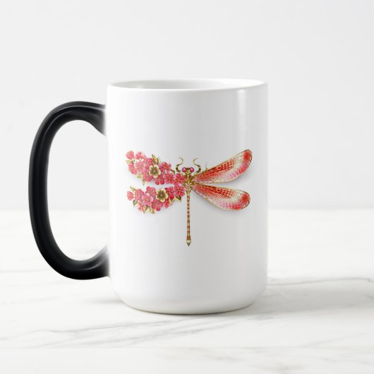 Blume Dragonfly mit Schmucksakura Verwandlungstasse (Links)