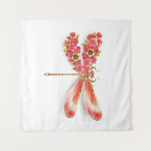 Blume Dragonfly mit Schmucksakura Wandteppich (Vorderseite (Horizontal))